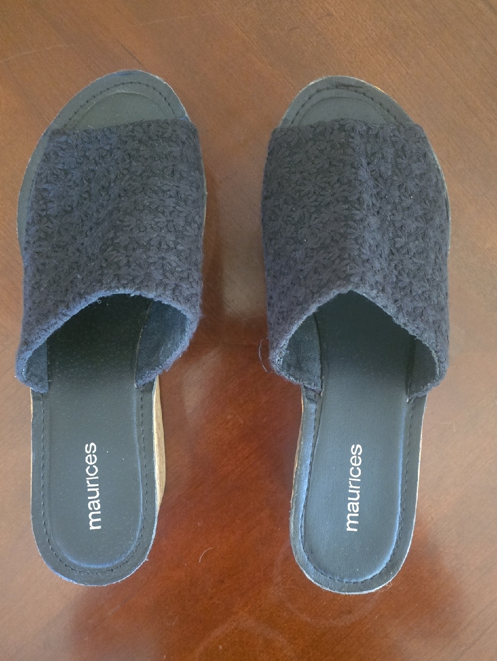 Maurices Black Textile Wedge
